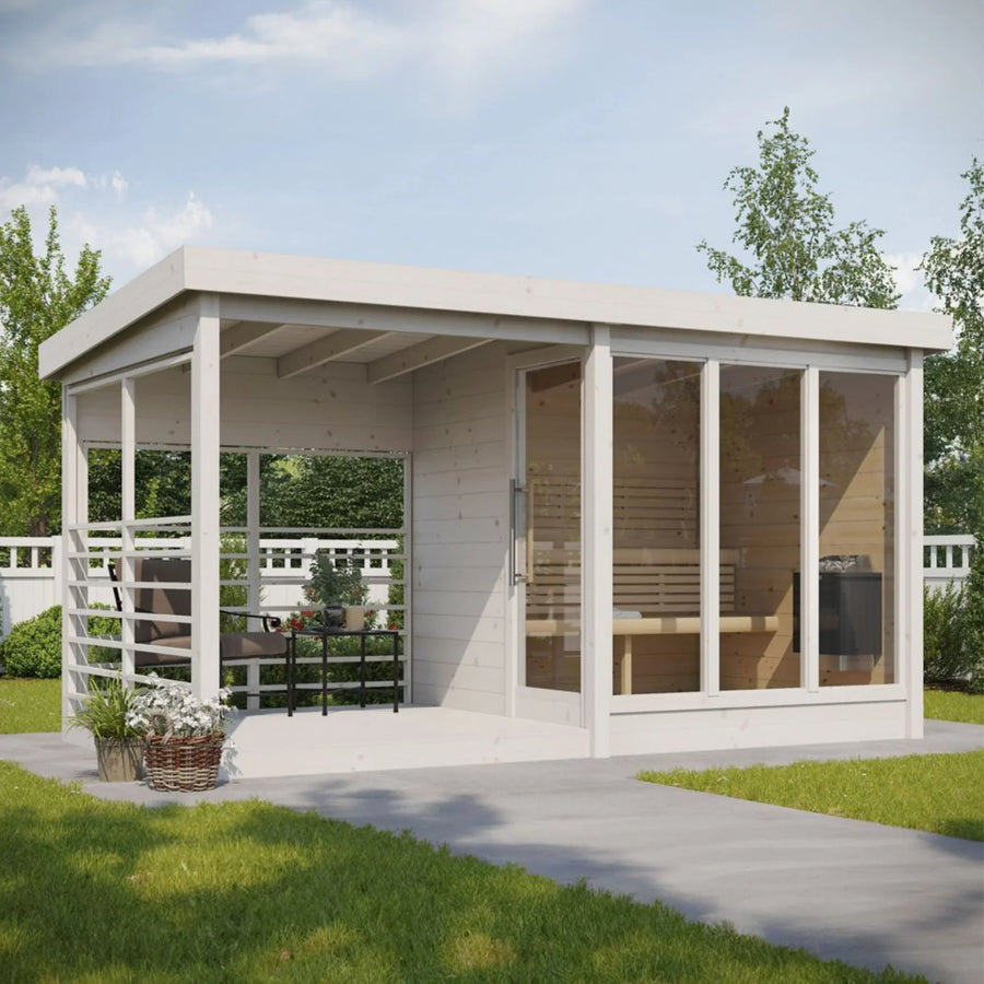 Fraser 210 Deluxe 2-4 Person Outdoor Sauna with Terrace