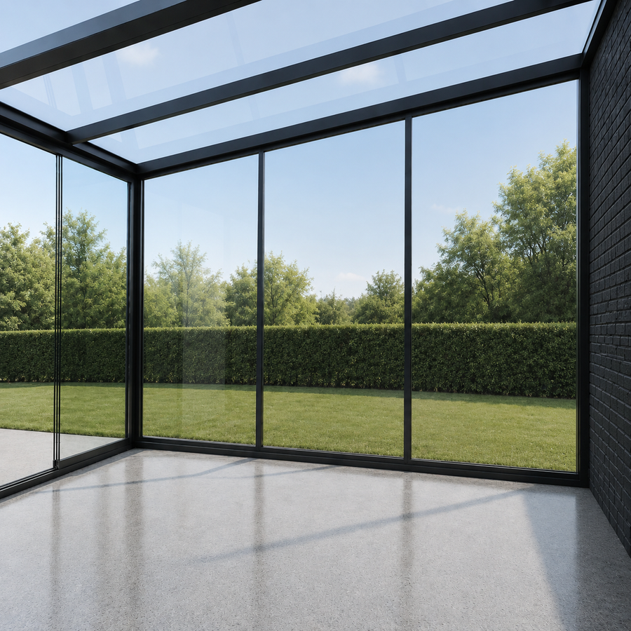 Fixed Glass Walls | Glass Panel System | 10mm Laminated Glass | Veranda Garden Room Conversion