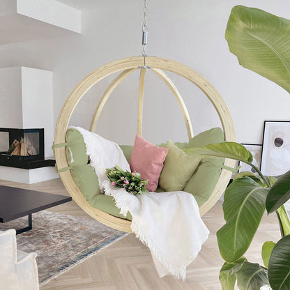 globo single oliva hanging egg chair product exterior view