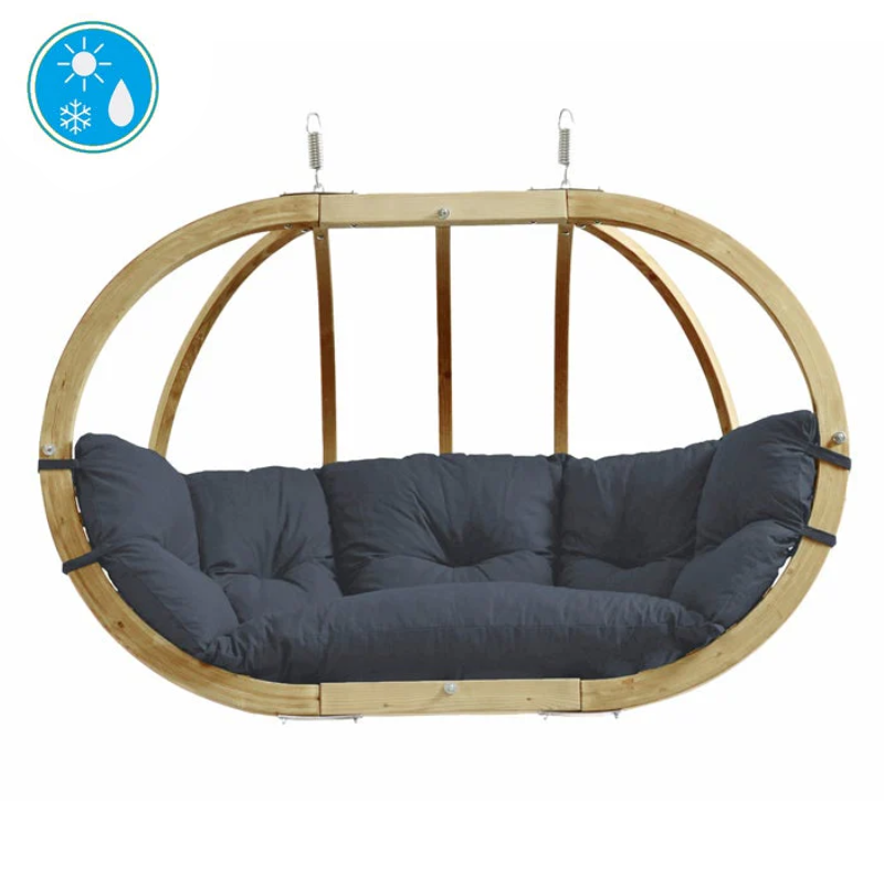 Globo Royal Anthracite Hanging Egg Chair product exterior view