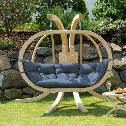 globo royal double hanging egg chair set product exterior view — view 13