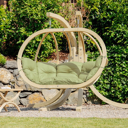globo royal double hanging egg chair set product exterior view — view 12