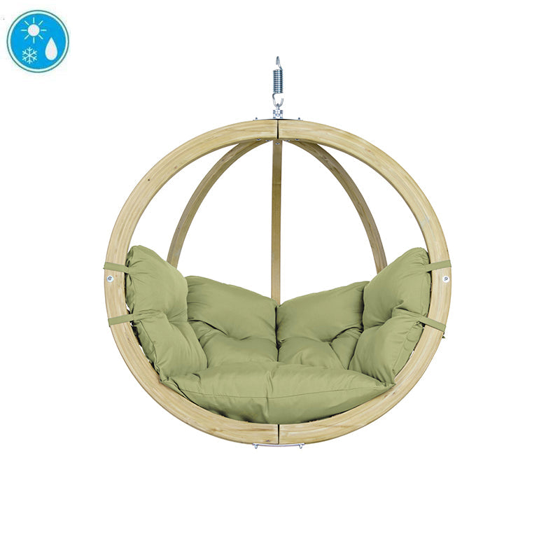 globo single hanging egg chair set product exterior view — view 12