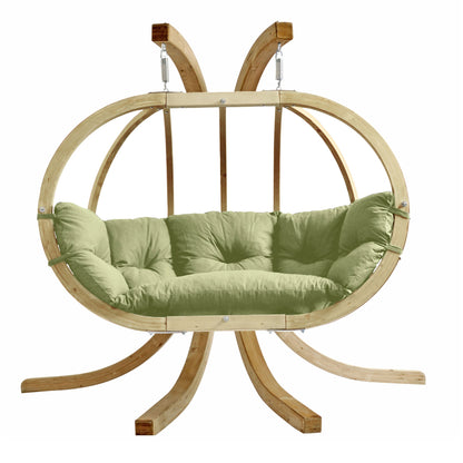 globo royal double hanging egg chair set product exterior view — view 6