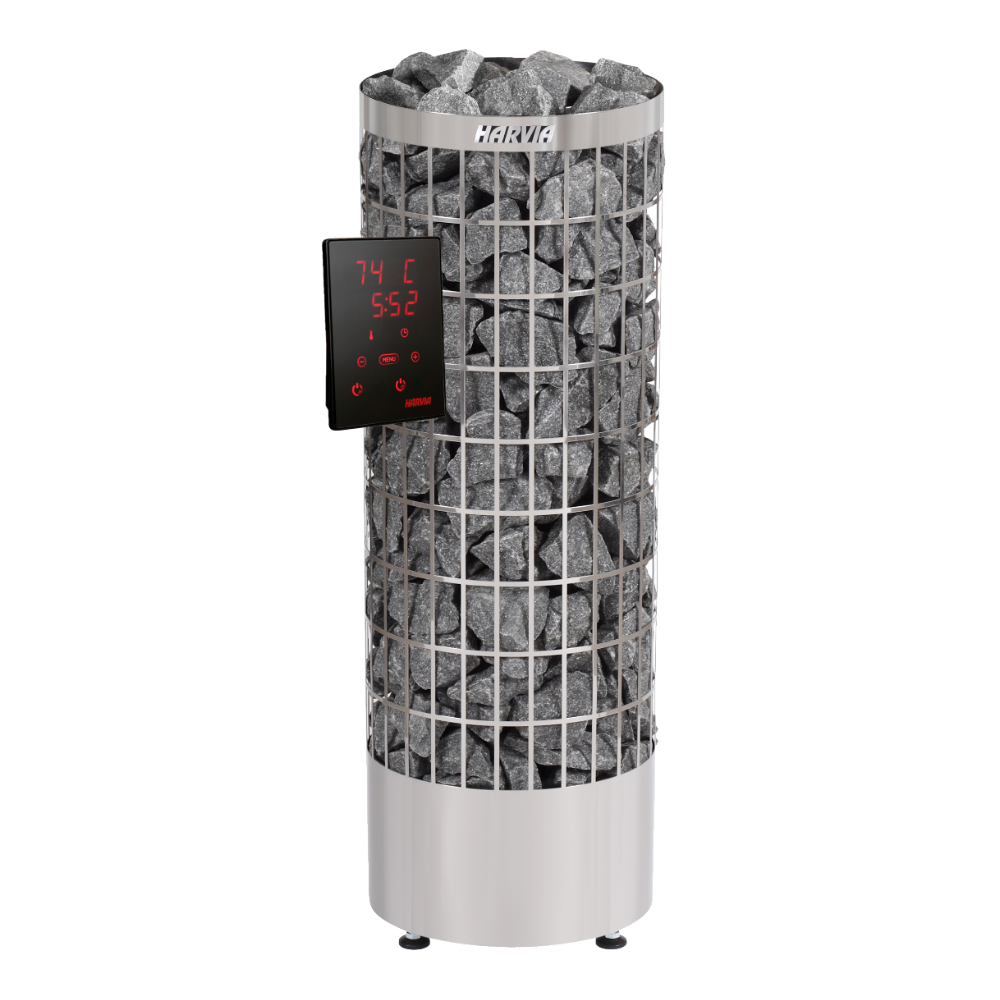 Harvia Cilindro PC90XW 9kW Electric Sauna Heater with WiFi and Stones — front view