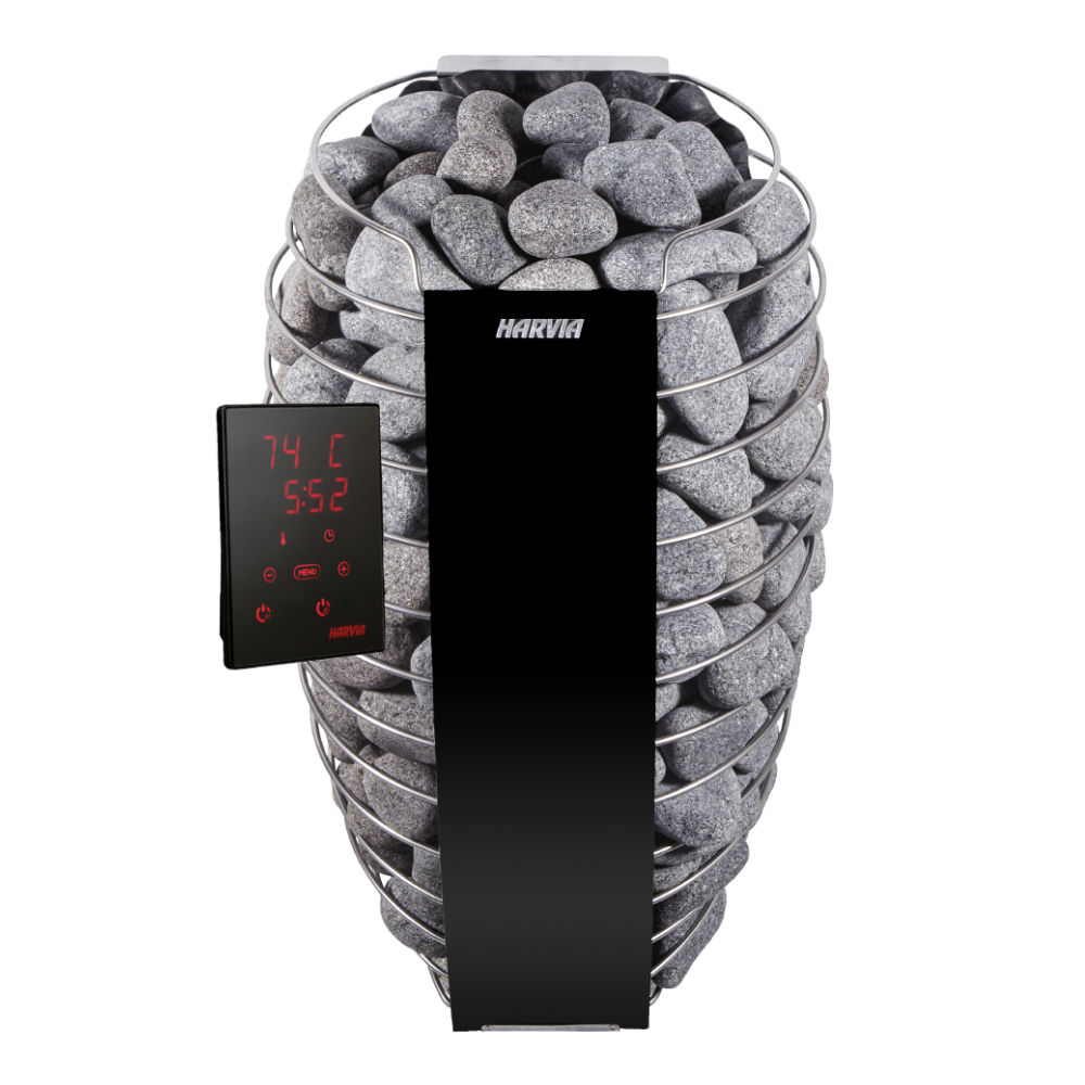Harvia Spirit 9kW 3 Phase Electric Sauna Heater with WiFi and Stones — front view