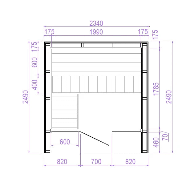 ridge 250 deluxe 2 4 person outdoor prebuilt cube sauna product exterior view — view 7