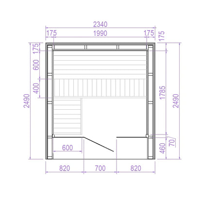 ridge 250 deluxe 2 4 person outdoor prebuilt cube sauna product exterior view — view 7