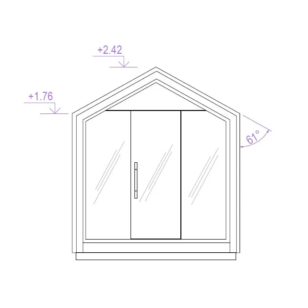 ridge 250 deluxe 2 4 person outdoor prebuilt cube sauna product exterior view — view 6