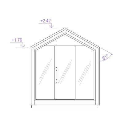 ridge 250 deluxe 2 4 person outdoor prebuilt cube sauna product exterior view — view 6