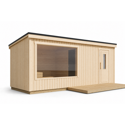 Modular Outdoor Sauna Kalle XL — angle view