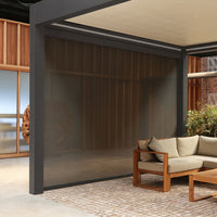 Motorised Pergola Side Screen | Fiano Motorised Screen | Somfy IO Motor | Zip-Style | Anthracite Fabric | Compatible with Pinela Range