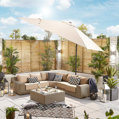 Galaxy Grey Frame LED Cantilever Parasol | Multiple Sizes | Beige & Grey
