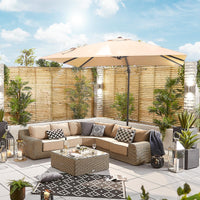 Galaxy Grey Frame LED Cantilever Parasol | Multiple Sizes | Beige & Grey