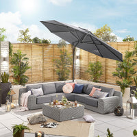 Galaxy Grey Frame LED Cantilever Parasol | Multiple Sizes | Beige & Grey