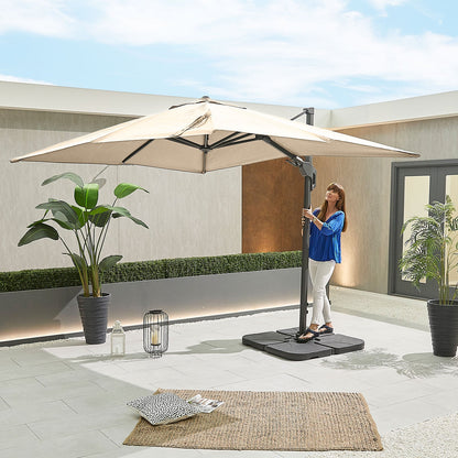 Genesis Grey Frame Cantilever Parasol | 3m Square & 3m x 2.5m Rectangular | Beige