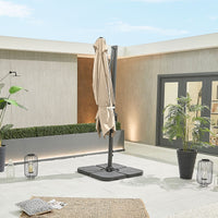 Genesis Grey Frame Cantilever Parasol | 3m Square & 3m x 2.5m Rectangular | Beige
