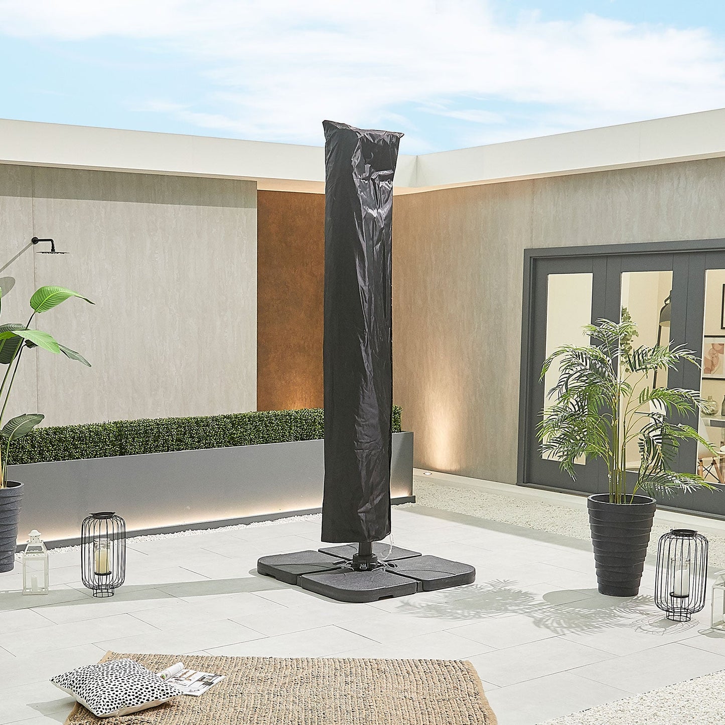 Genesis Grey Frame Cantilever Parasol | 3m Square & 3m x 2.5m Rectangular | Beige