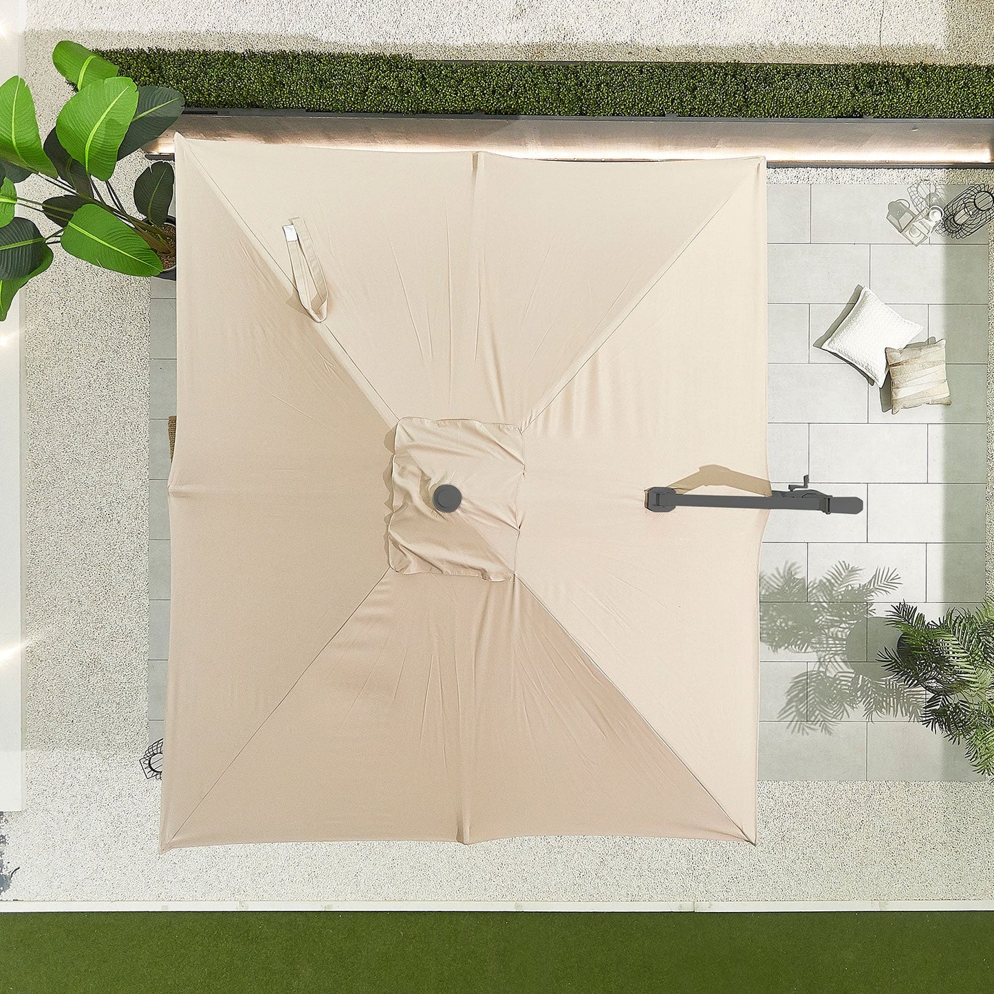 Genesis Grey Frame Cantilever Parasol | 3m Square & 3m x 2.5m Rectangular | Beige