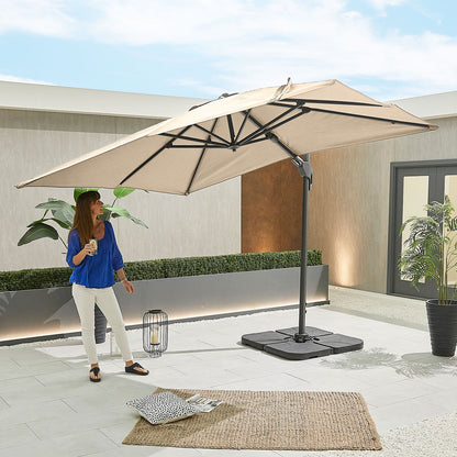 Genesis Grey Frame Cantilever Parasol | 3m Square & 3m x 2.5m Rectangular | Beige