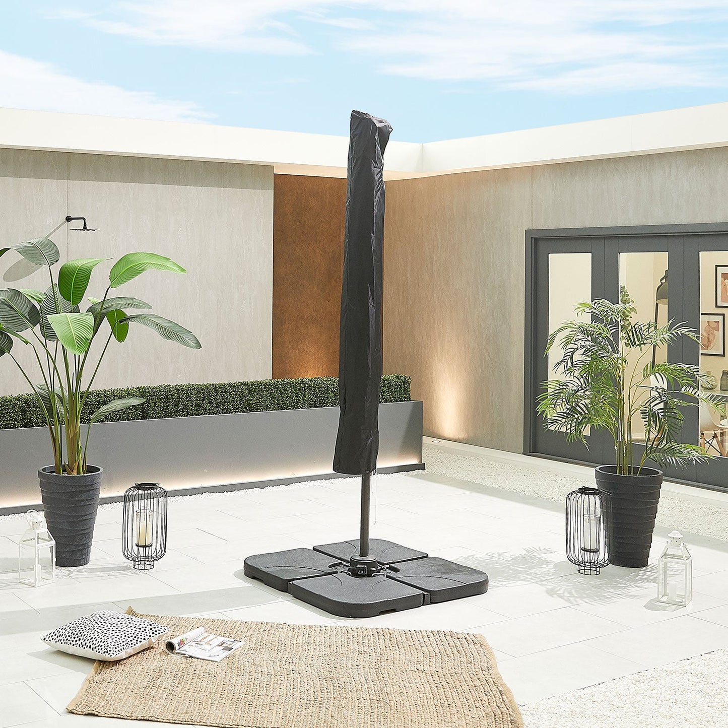Apollo Cantilever Parasol | Multiple Sizes | Beige & Grey