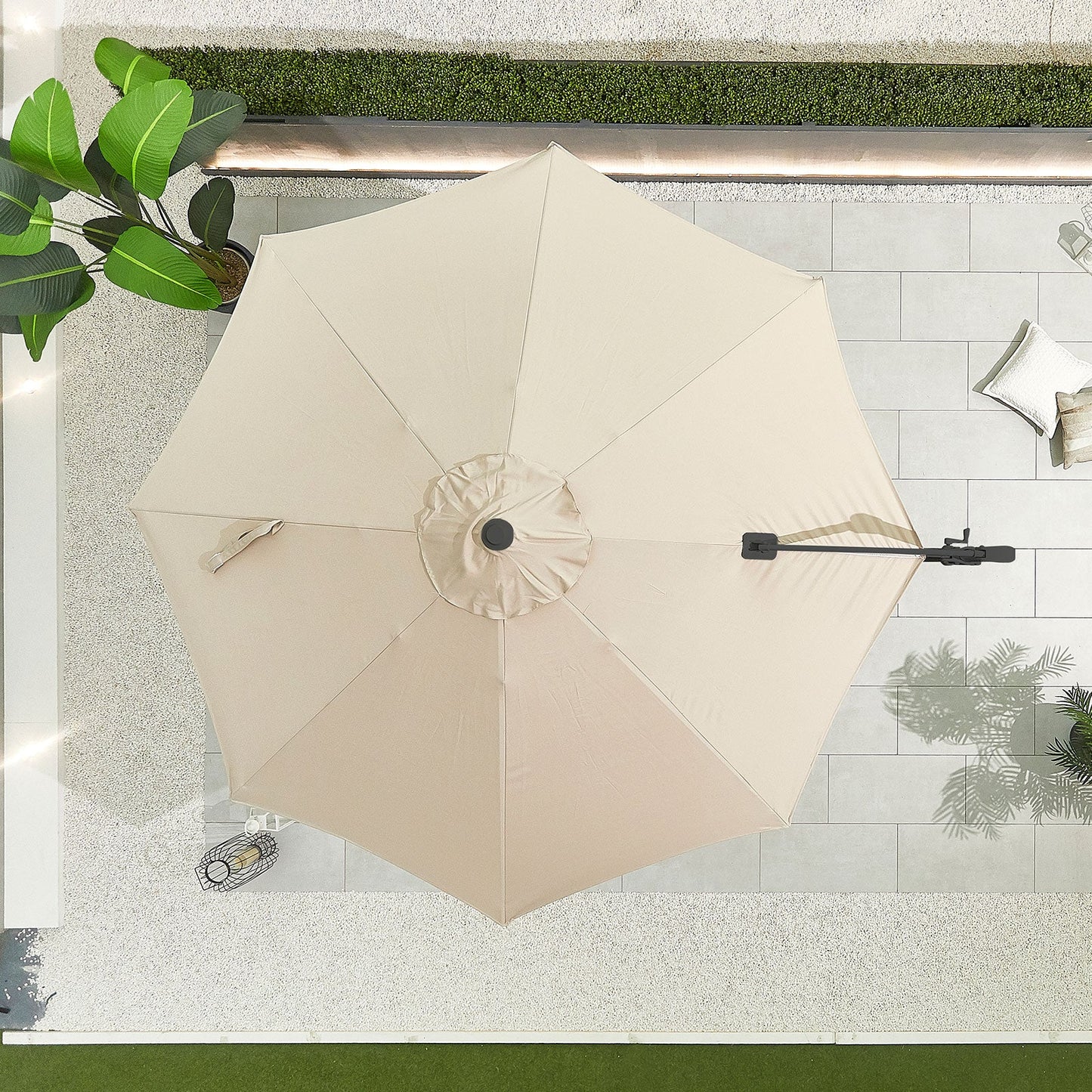 Apollo Cantilever Parasol | Multiple Sizes | Beige & Grey