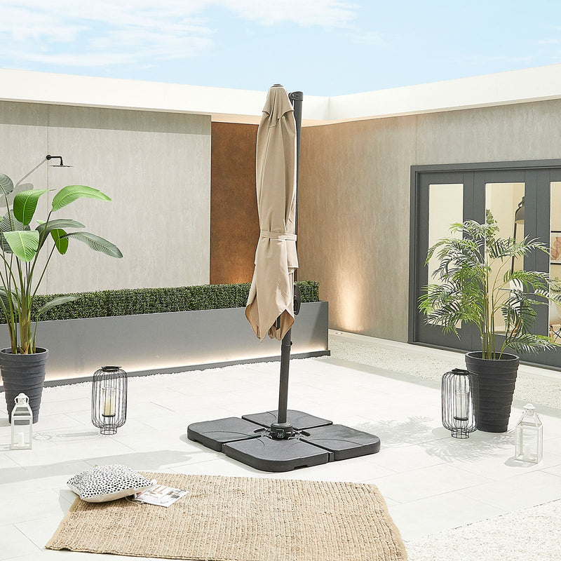 Apollo Cantilever Parasol | Multiple Sizes | Beige & Grey