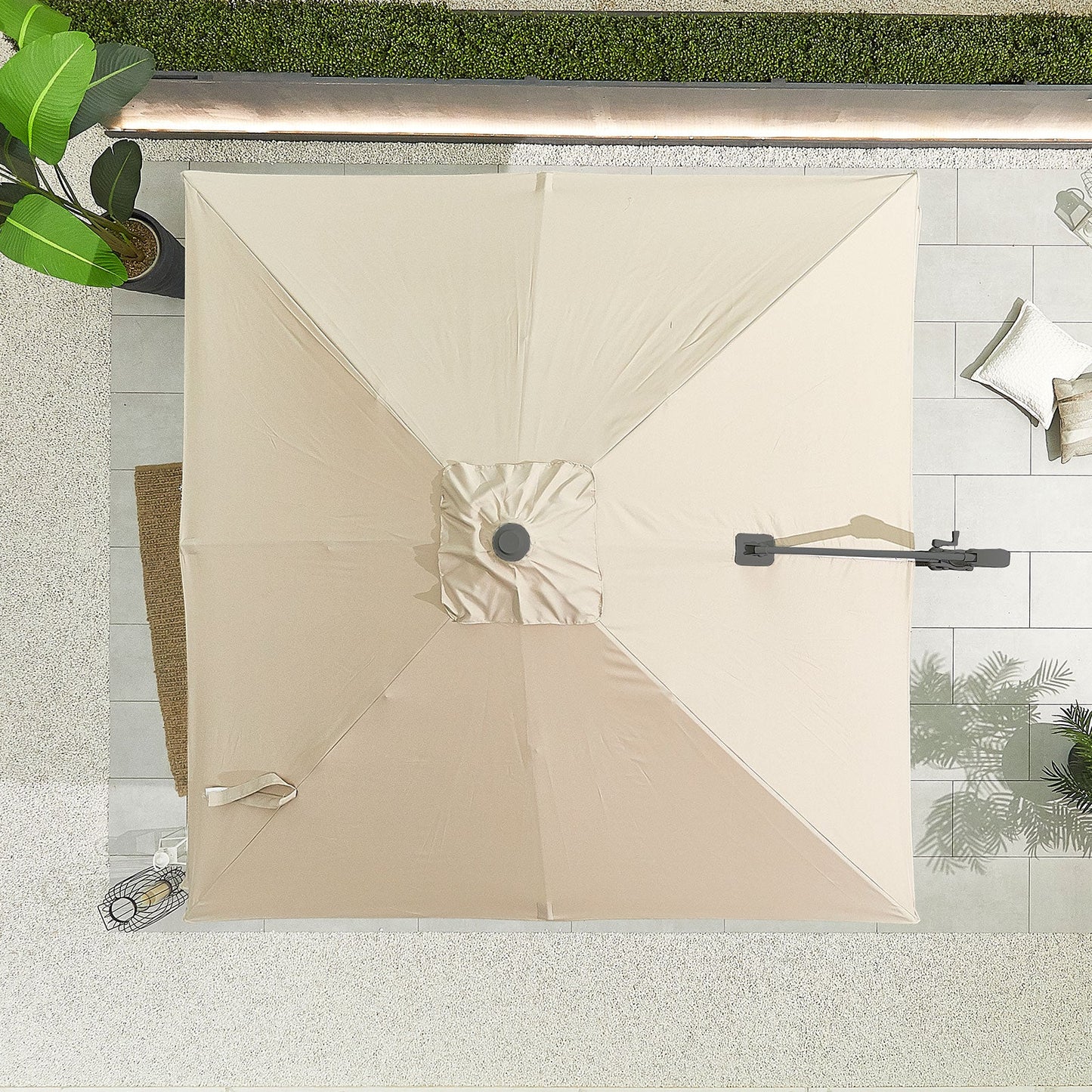 Apollo Cantilever Parasol | Multiple Sizes | Beige & Grey