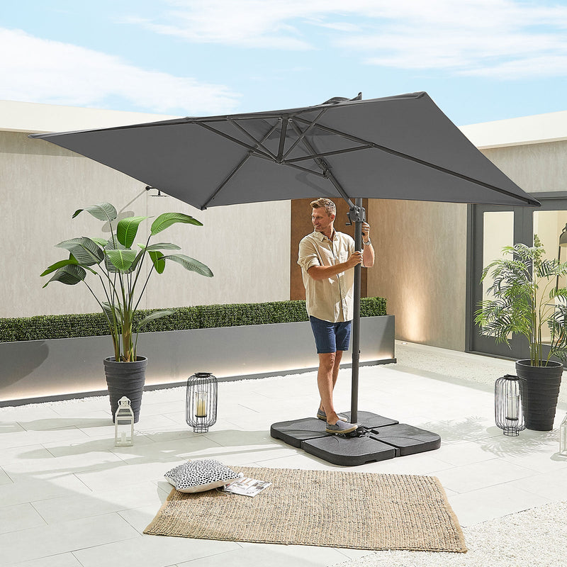 Apollo Cantilever Parasol | Multiple Sizes | Beige & Grey