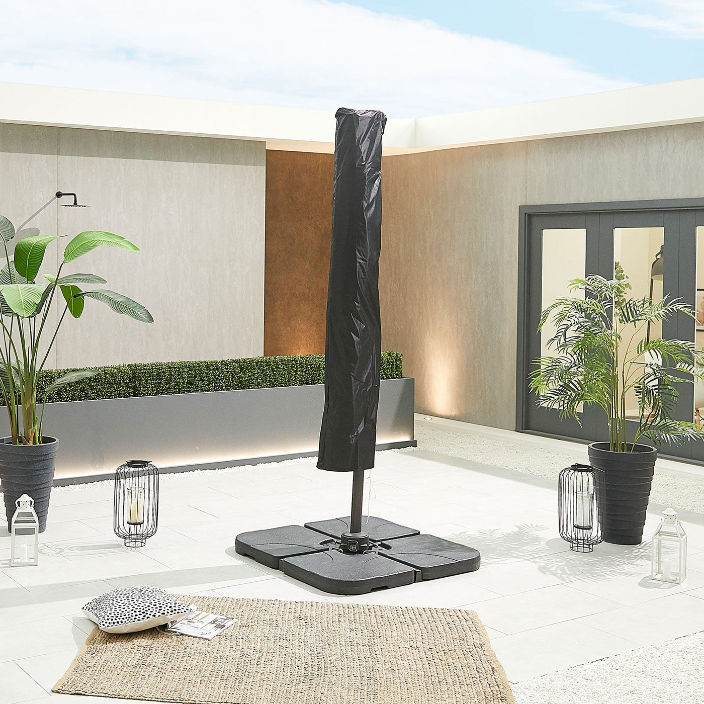 Cantilever Parasol | Nova Apollo | Multiple Sizes | Beige & Grey | Outdoor Shade