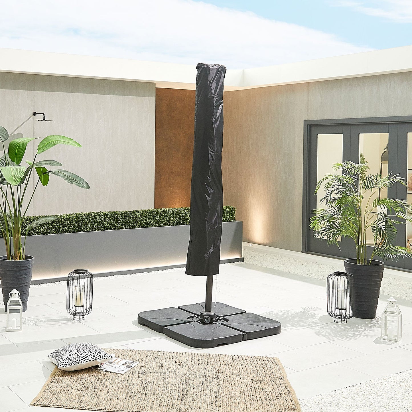 Apollo Cantilever Parasol | Multiple Sizes | Beige & Grey
