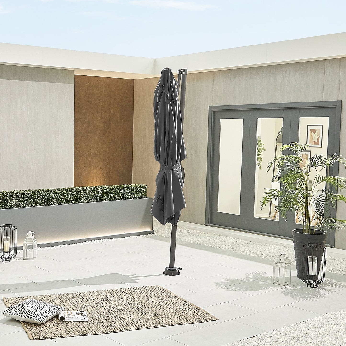 Apollo Cantilever Parasol | Multiple Sizes | Beige & Grey