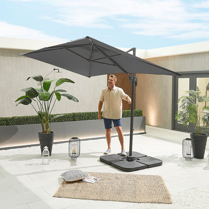 Apollo Cantilever Parasol | Multiple Sizes | Beige & Grey
