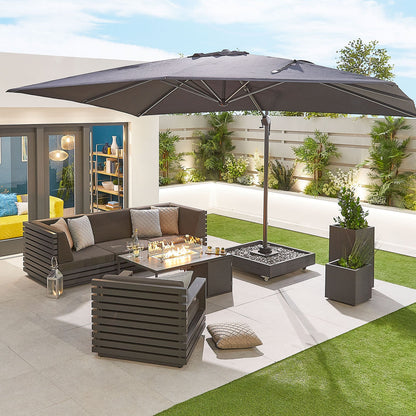 Galaxy Grey Frame LED Cantilever Parasol | Multiple Sizes | Beige & Grey