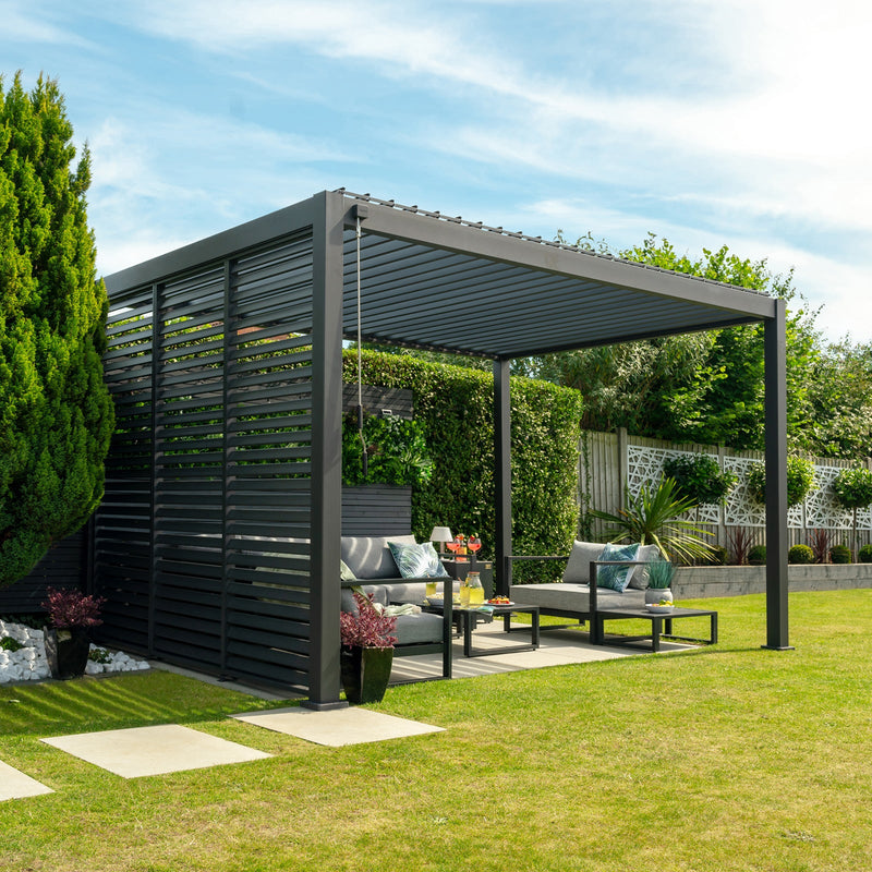 Titan Wall Mounted Aluminium Pergola | Multiple Sizes | Grey
