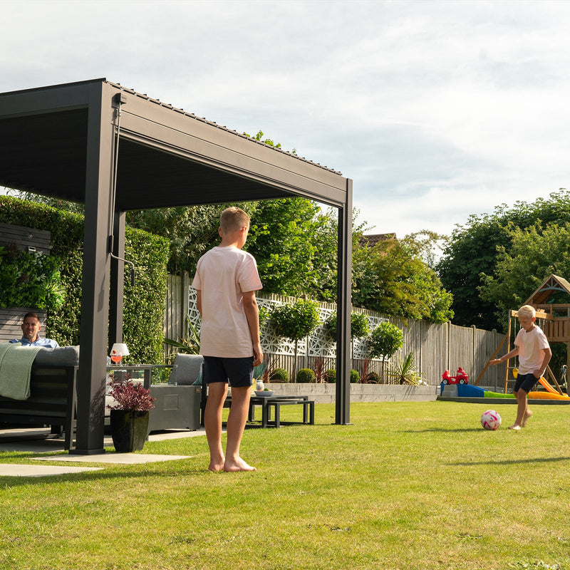 Titan Wall Mounted Aluminium Pergola | Multiple Sizes | Grey