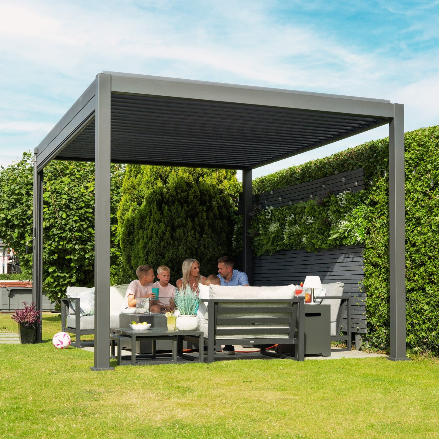 Titan Freestanding Aluminium Pergola | Multiple Sizes | Grey, Pebble & Wood Look