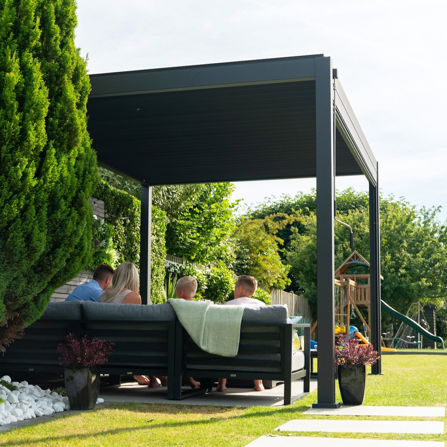 Titan Freestanding Aluminium Pergola | Multiple Sizes | Grey, Pebble & Wood Look
