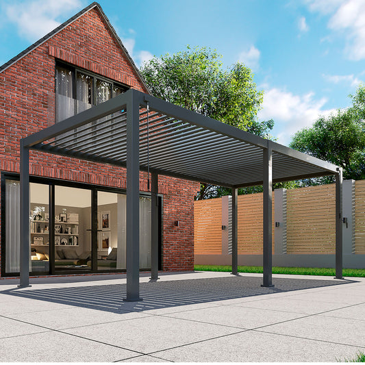Titan Freestanding Aluminium Pergola | Multiple Sizes | Grey, Pebble & Wood Look