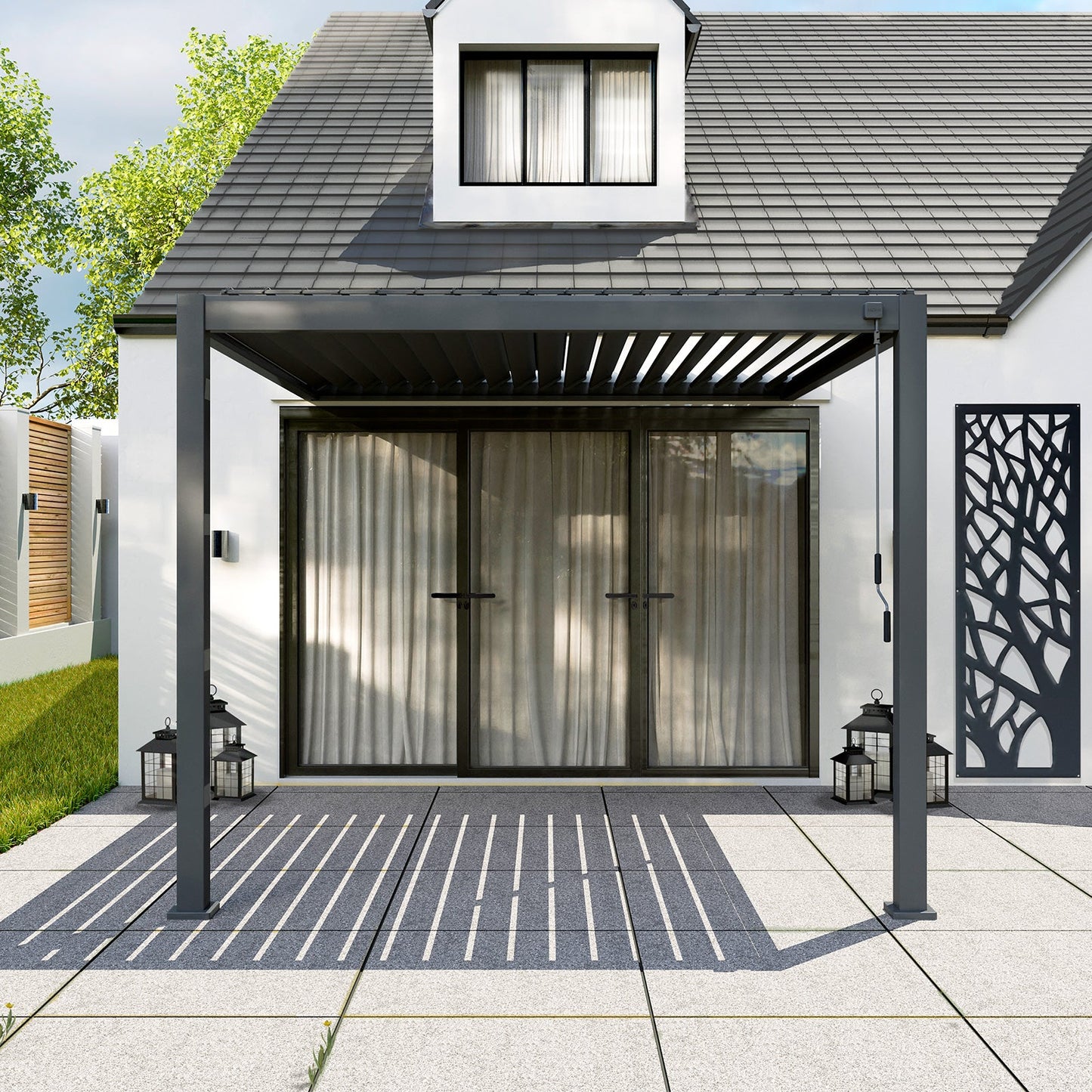 Titan Freestanding Aluminium Pergola | Multiple Sizes | Grey, Pebble & Wood Look
