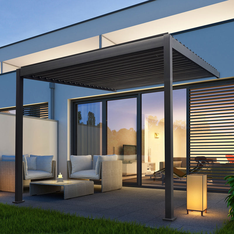 Titan Freestanding Aluminium Pergola | Multiple Sizes | Grey, Pebble & Wood Look
