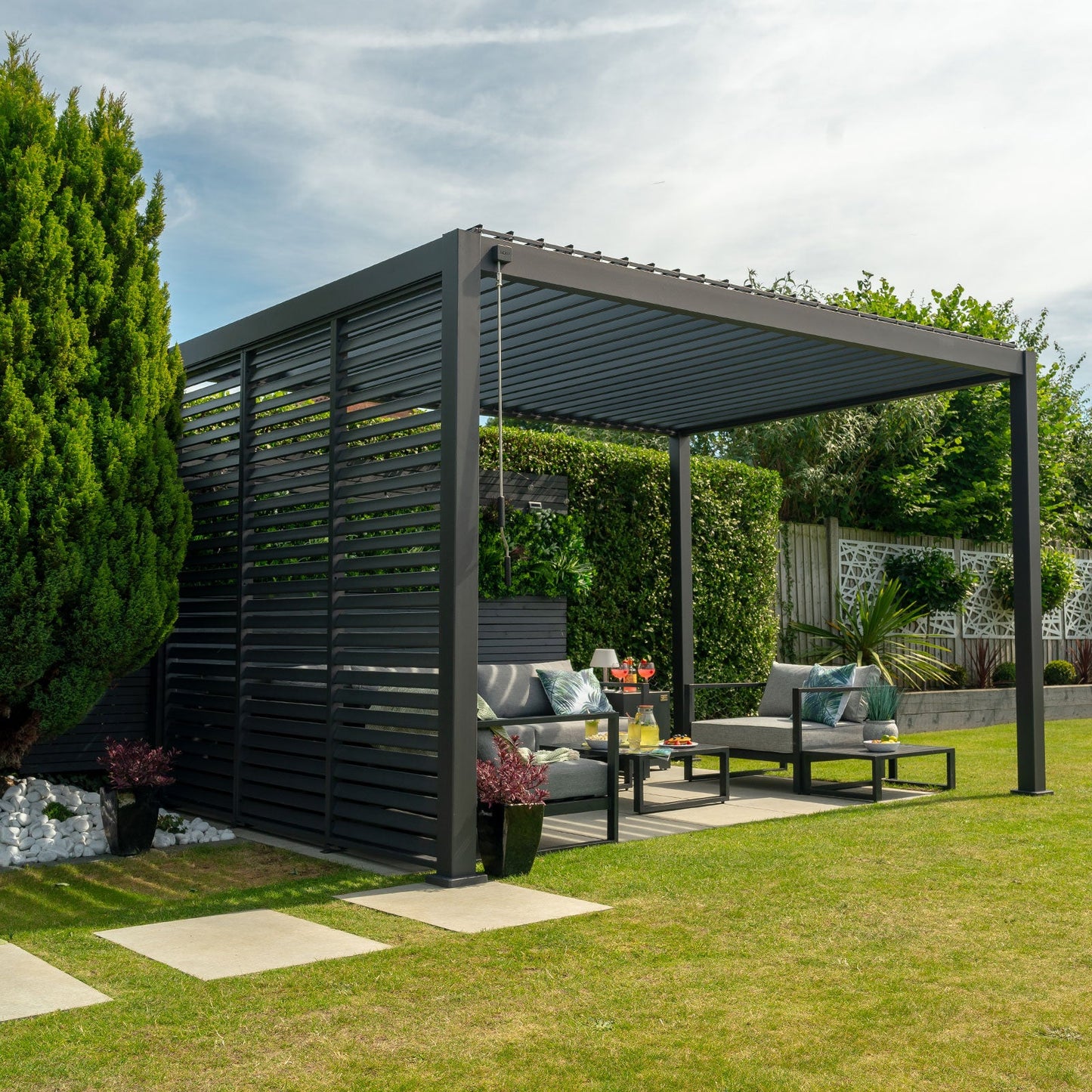 Titan Louvred Side Wall | Adjustable, Fixed & Standard | 1m / 1.2m / 1.33m | Grey & Pebble