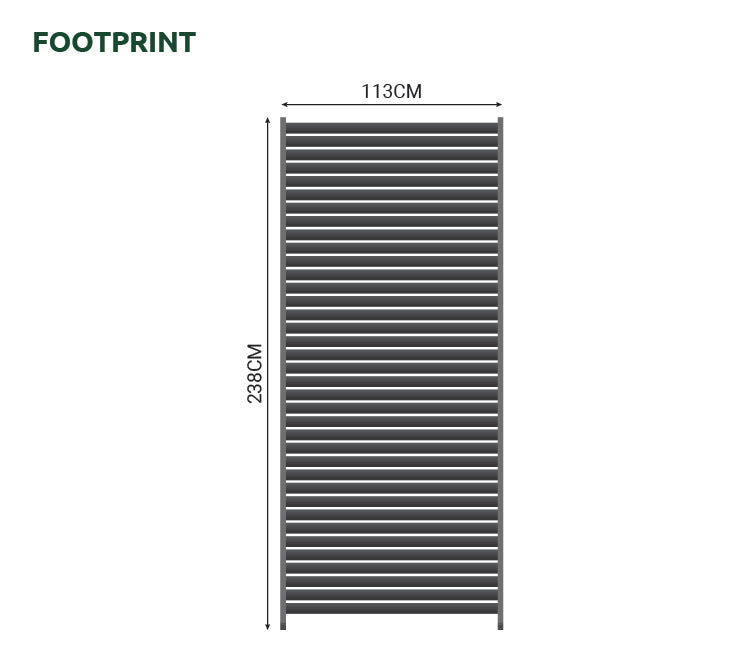 Titan Louvred Side Wall | Adjustable, Fixed & Standard | 1m / 1.2m / 1.33m | Grey & Pebble