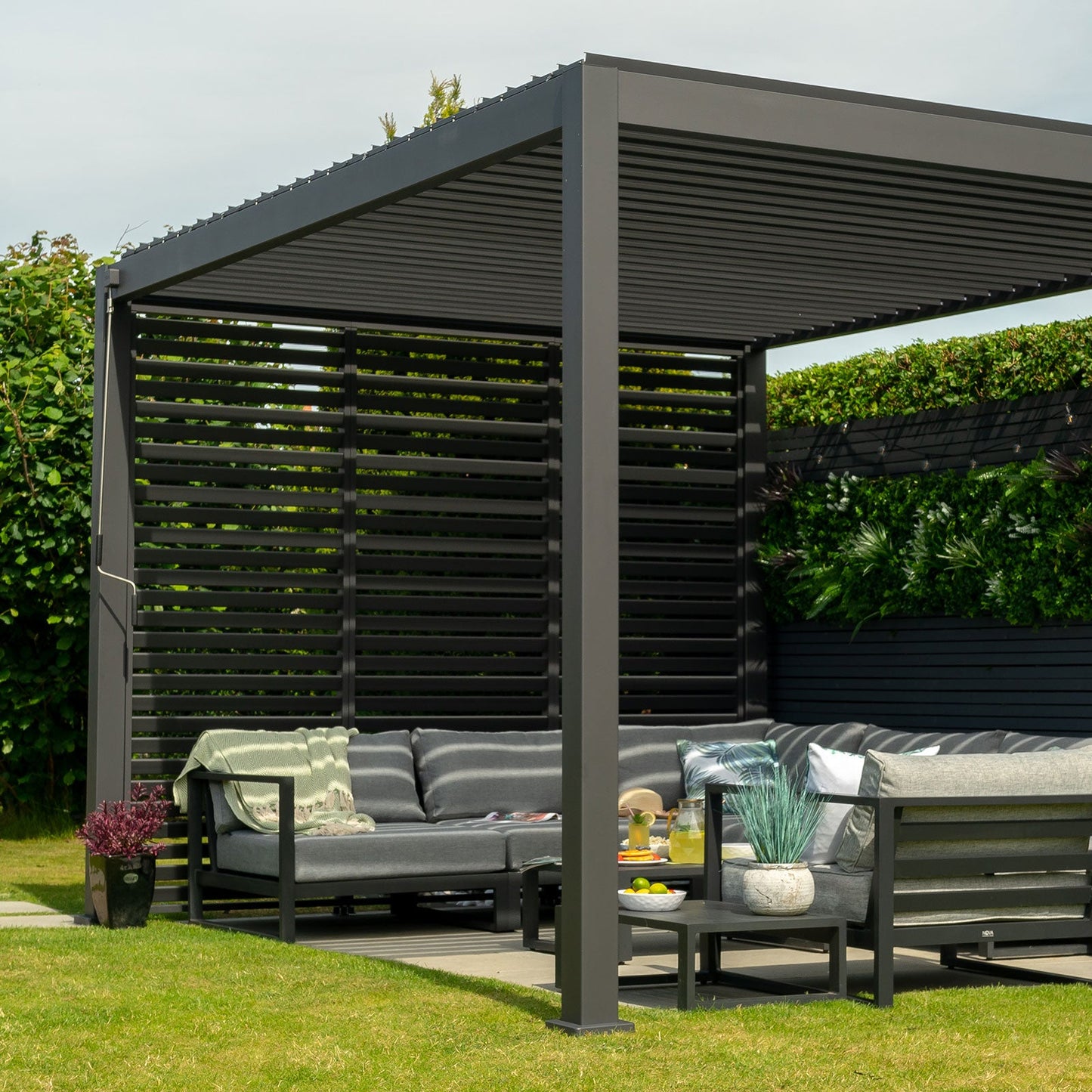 Titan Louvred Side Wall | Adjustable, Fixed & Standard | 1m / 1.2m / 1.33m | Grey & Pebble
