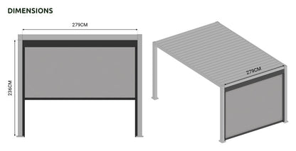 Titan Pergola Pull Down Privacy Screen | Multiple Sizes | Grey & Pebble