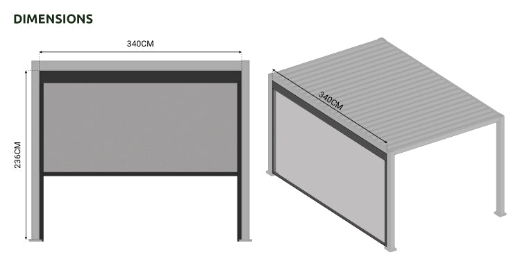 Titan Pergola Pull Down Privacy Screen | Multiple Sizes | Grey & Pebble