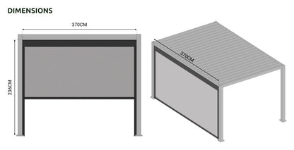 Titan Pergola Pull Down Privacy Screen | Multiple Sizes | Grey & Pebble