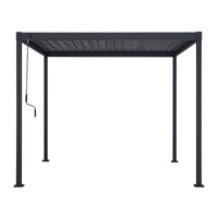 Luna Aluminium Pergola | Manually Operated Louvres | Multiple Sizes | Grey