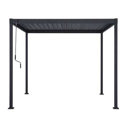 Luna Aluminium Pergola | Manually Operated Louvres | Multiple Sizes | Grey