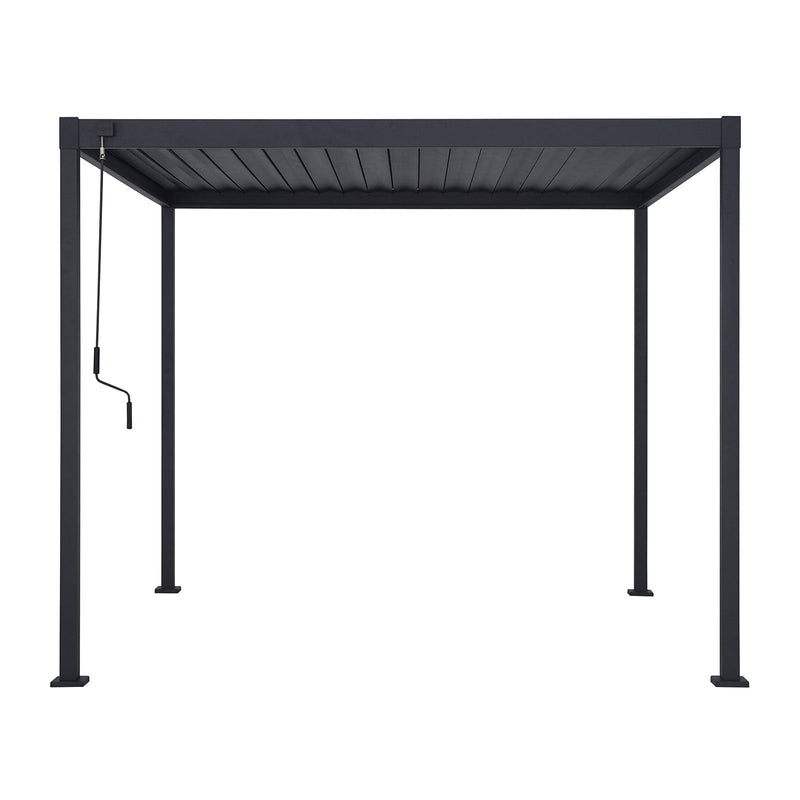 Luna Aluminium Pergola | Manually Operated Louvres | Multiple Sizes | Grey